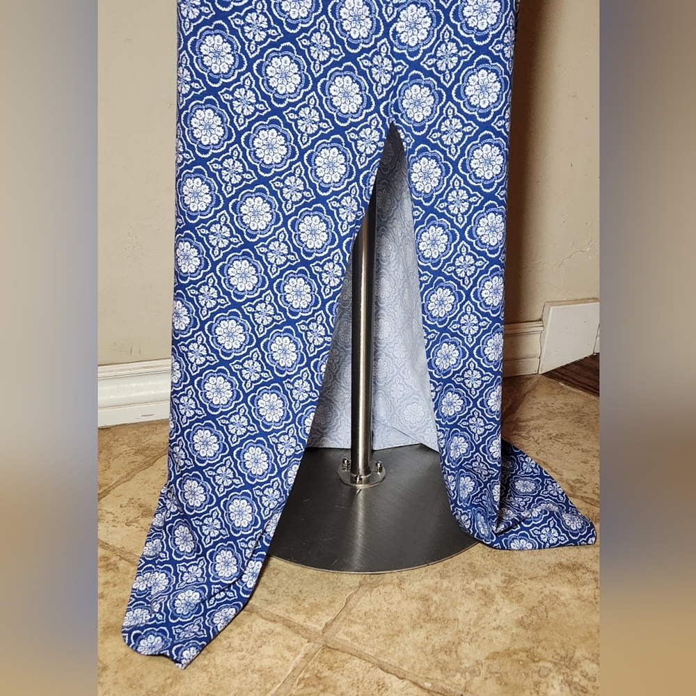Echo Sleepwear Long Gown Sleeveless Blue & White Size Medium - Picture 3 of 8